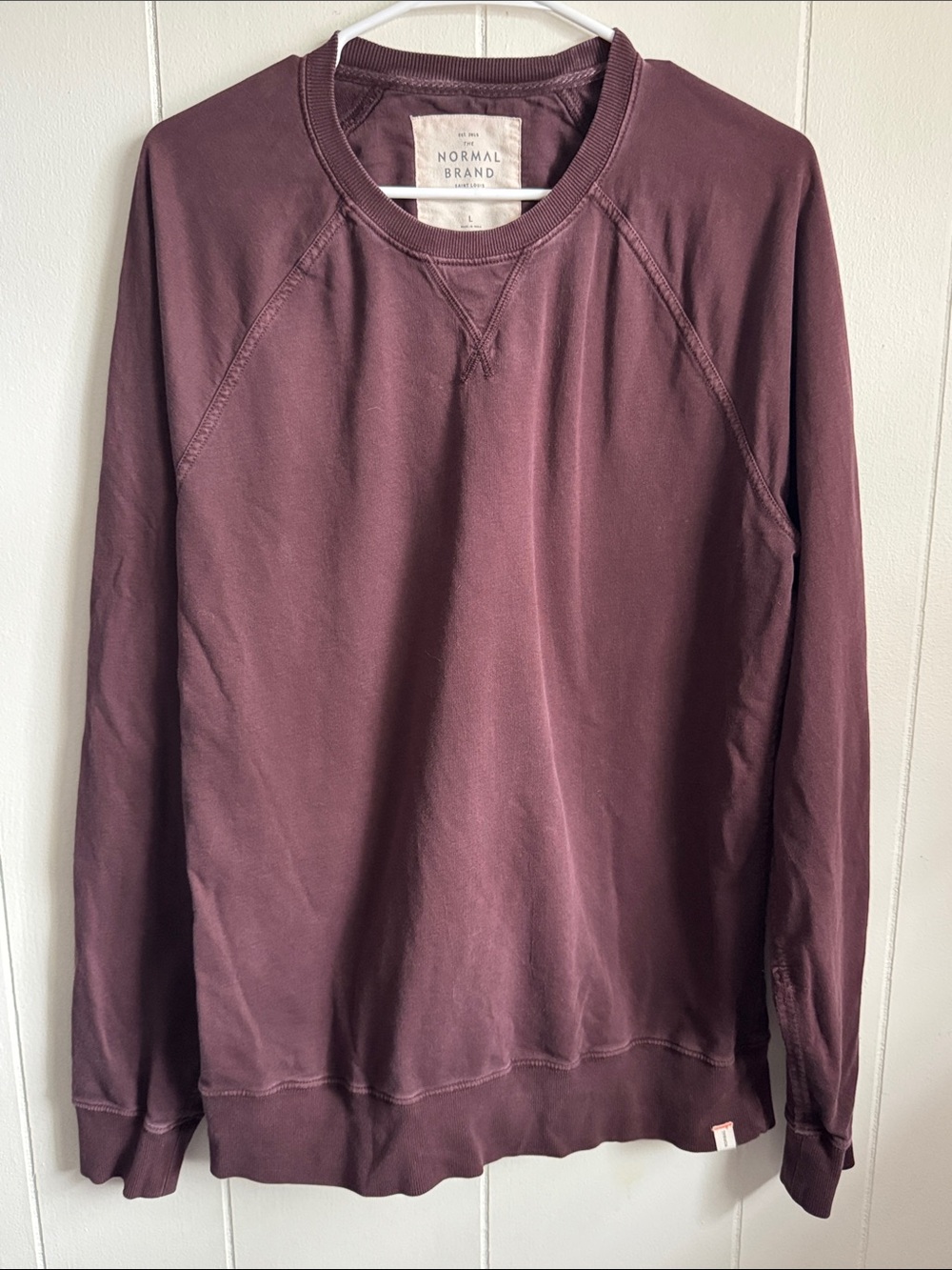 Normal Brand Men's Crewneck Sweatshirt - Plum Sz L